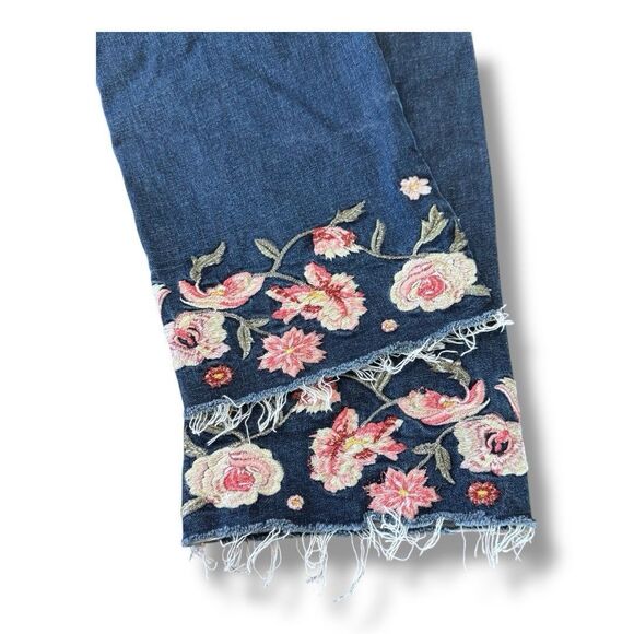 Driftwood ​Colette Floral Embroidered Denim Jeans Classic Fit Women’s Size 32 - Picture 14 of 14